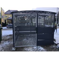 2525 mm x 2900 mm - wiata śmietnikowa MINOS, zadaszenie łukowe HL, wypełnienie CETRIS/LAMELA