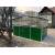 3600 mm x 2900 mm - wiata śmietnikowa MINOS, zadaszenie dwuspadowe z naświetlem HPL, wypełnienie CETRIS/LAMELA